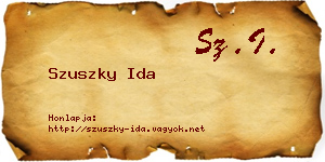 Szuszky Ida névjegykártya